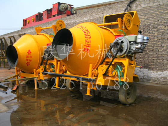 混凝土攪拌機(jī)、JZC350滾筒式攪拌機(jī)（柴油機(jī)）|聯(lián)華