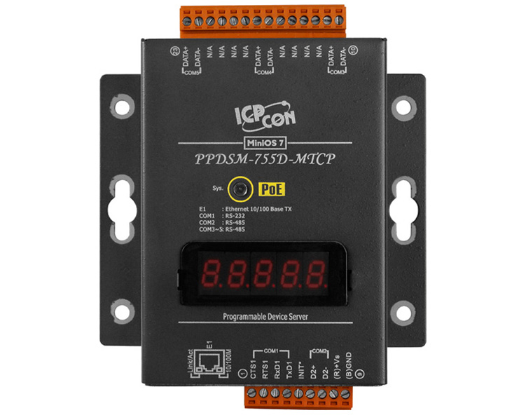 泓格PPDSM-755D-MTCP PoE 5串口服務器