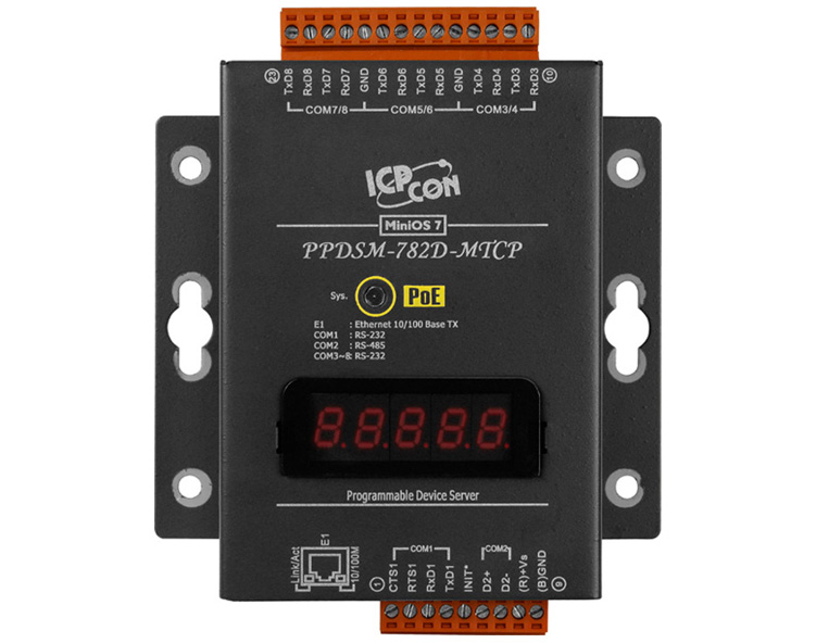 泓格PPDSM-782D-MTCP PoE 8串口服務器