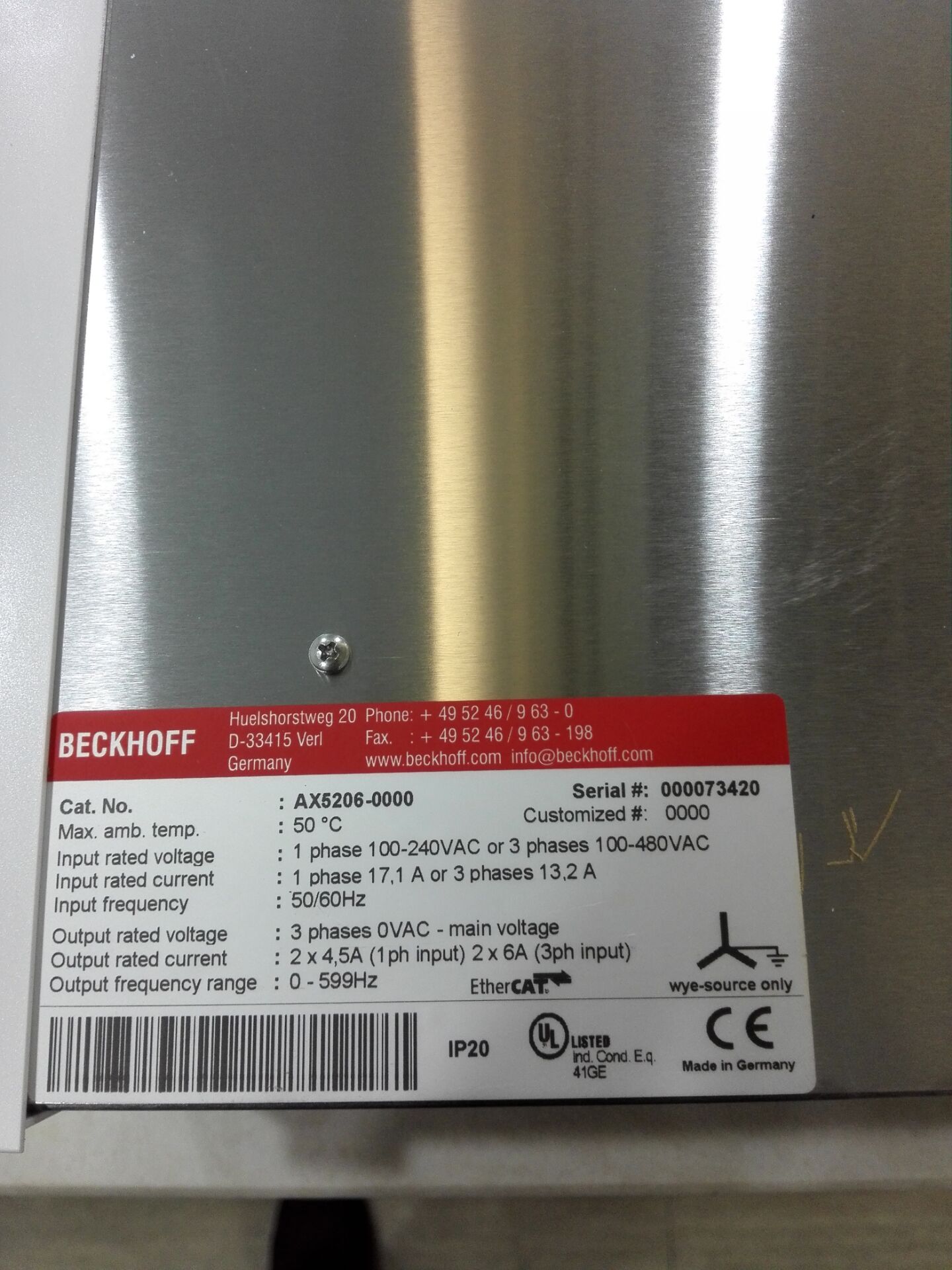 倍福Beckhoff伺服電機(jī)AX5206-0000特價