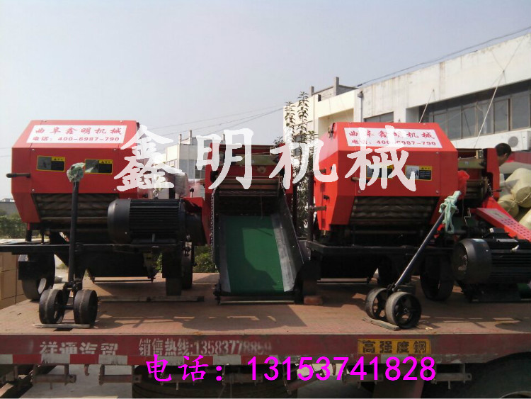 養(yǎng)殖飼料青儲(chǔ)打捆包膜機(jī)圖片 鑫明牌全自動(dòng)進(jìn)料打捆包膜機(jī)視頻
