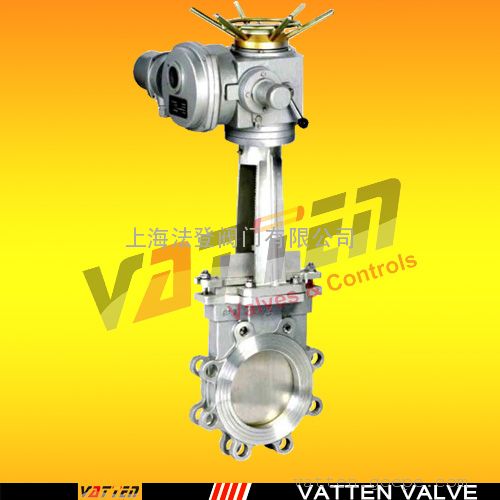 vatten電動(dòng)圓形刀閘閥/電動(dòng)不銹鋼切斷閥門/刀型閘閥電動(dòng)控制