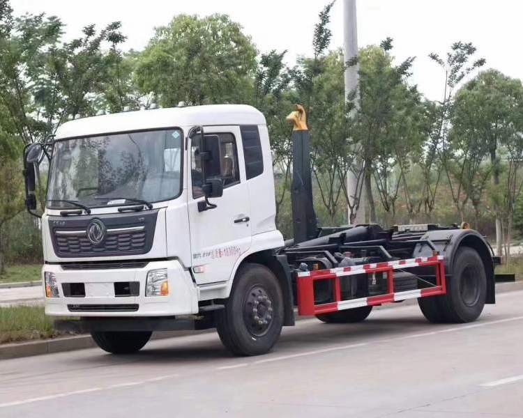 國六東風天錦勾臂垃圾車廠家 搭配移動站使用 車廂可卸式轉運車