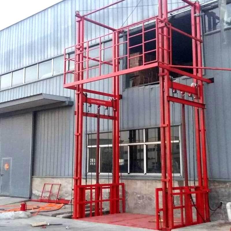 山東鴻安供應(yīng)導(dǎo)軌式升降機 鏈條式升降平臺 液壓貨梯