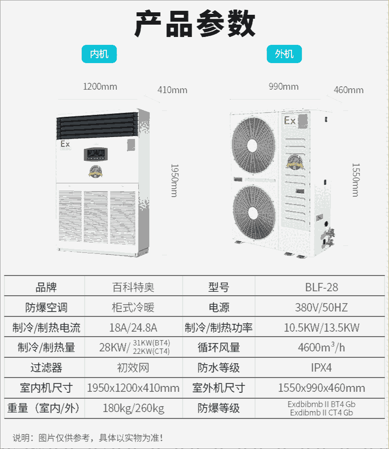 巴中防爆空調_分體柜式10匹防爆空調BLF-28