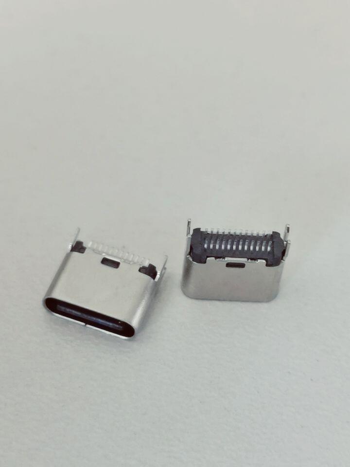 3.1USB  TYPE-C 夾板0.8 24PIN母座  L=6.5帶魚叉腳