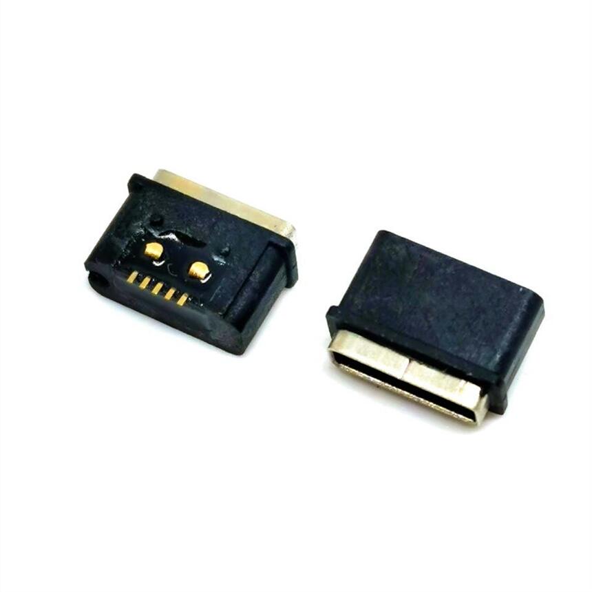 MICRO 貼片防水母座 AB型-邁克5P-180°貼板SMT插座防水 IP67等級(jí)