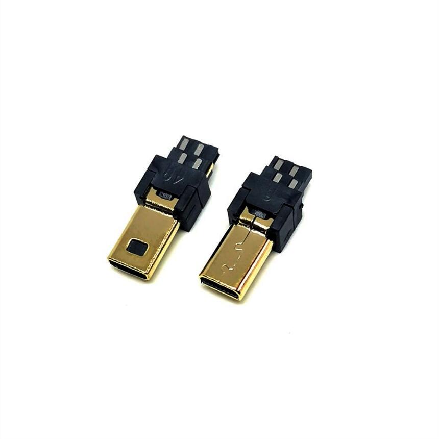 MINI-8P焊線(xiàn)鍍金公頭USB 迷你8P焊線(xiàn)插頭 長(zhǎng)體焊線(xiàn)式mini外殼鍍金