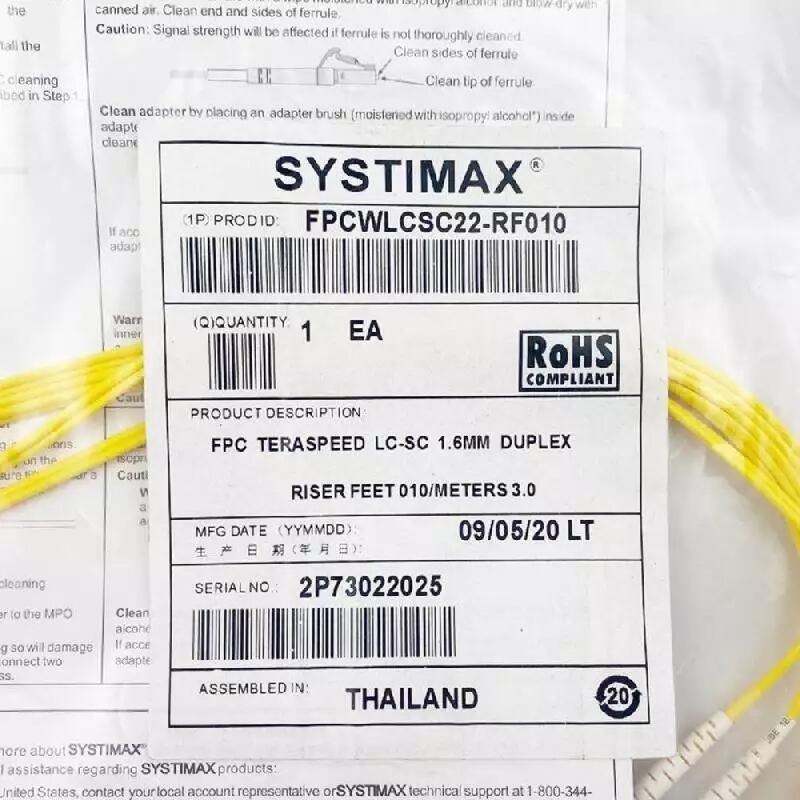 COMMSCOPE ST-LC 5m 雙芯單模光纖跳線，黃色 單根光纖電纜組件