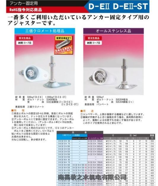 日本Daiwa Adtech大和騾子錨固定類型調(diào)節(jié)器D-E2 16X100