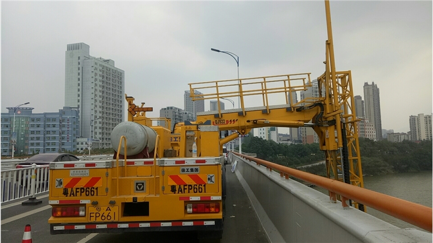 南沙橋檢車出租，大崗鎮(zhèn)橋梁支架底座管道日化施工橋檢車出租