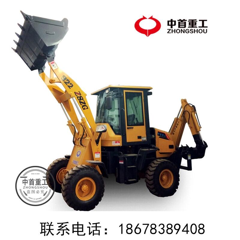 裝載機兩頭忙挖水溝用前鏟后挖圖片