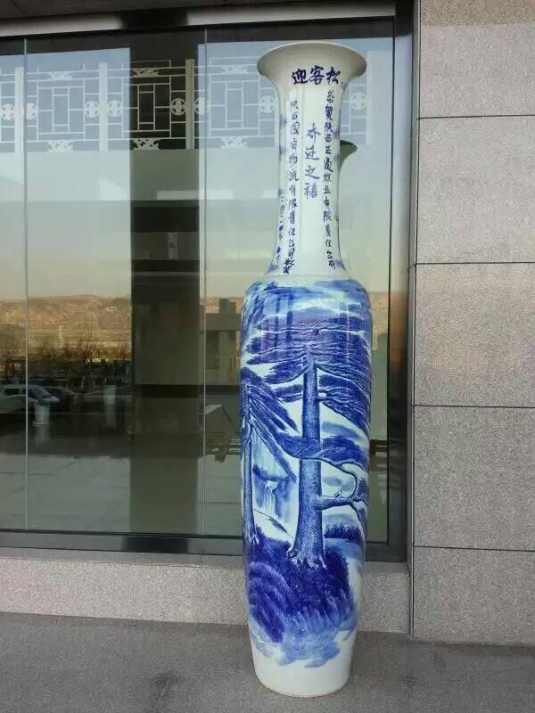 山水裝飾花瓶，西安單位喬遷擺件，醫(yī)院大花瓶批發(fā)