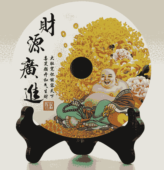 煥環(huán)祥工藝 辦公桌扇形屏風(fēng)擺件 玉石平安扣禮品