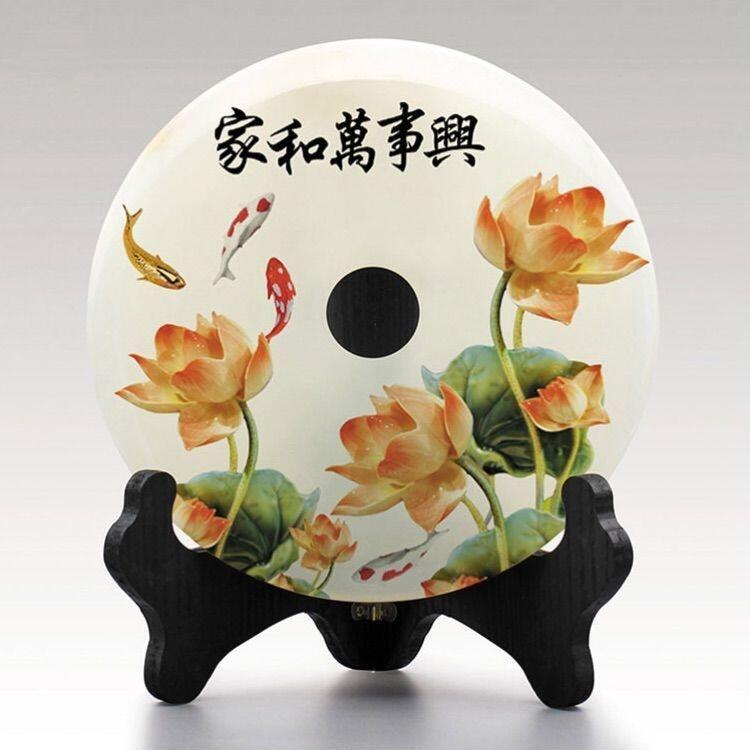 煥環(huán)祥工藝 廣州大學周年紀念品定制 玉石平安扣擺件