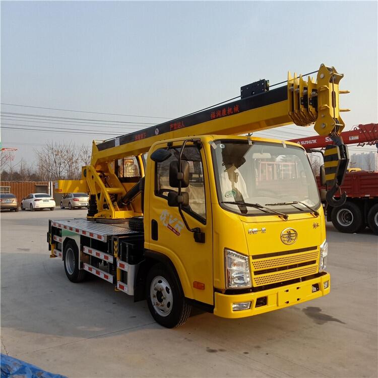 工程小型汽車吊 藍(lán)牌國(guó)六5噸吊車 東風(fēng)解放底盤 雙節(jié)腿內(nèi)走繩