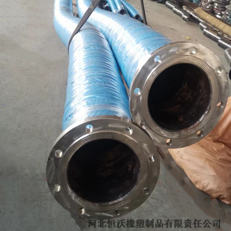 寧夏500耐磨抽沙膠管 帶鋼絲加厚橡膠管軟管   水泵配套用法蘭橡膠管 恒沃橡塑