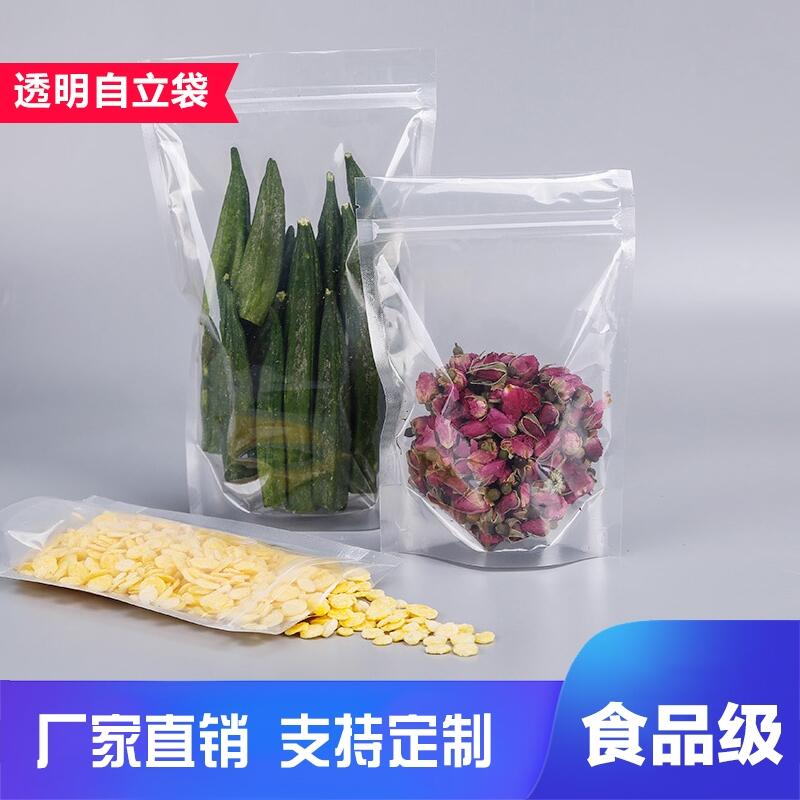 包郵廠家直銷高清透明自立袋食品自封袋花茶堅果封口袋干貨密封袋