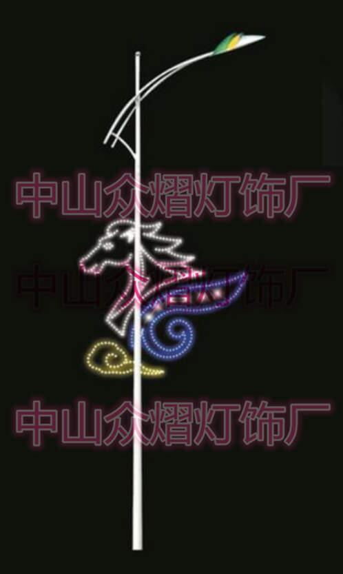 LED圖案燈 節(jié)慶裝飾燈 LED燈桿雙中國(guó)結(jié)造型燈