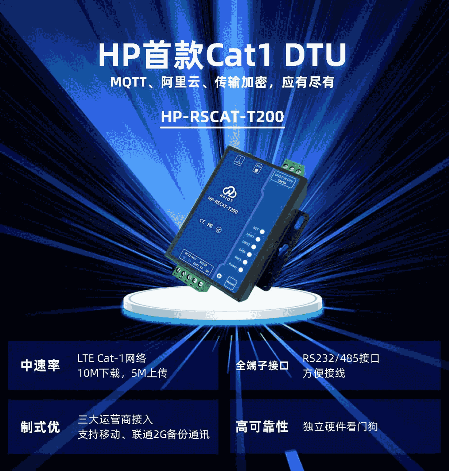 華普物聯(lián)Cat-1DTU RS232/RS485轉(zhuǎn)CAT1串口服務(wù)器 河南華普 HPIOT