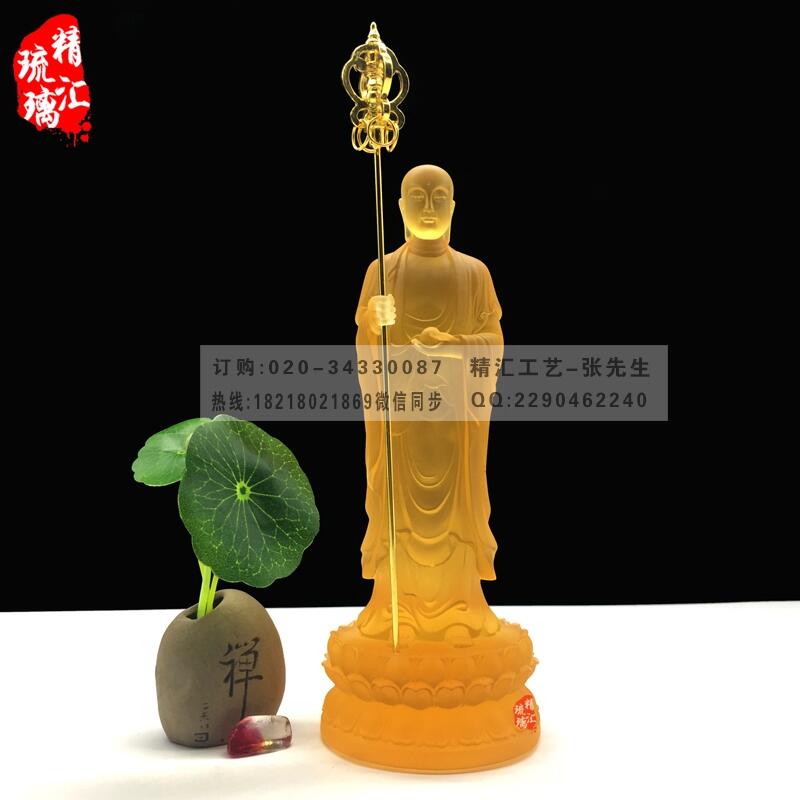 呼和浩特大愿地藏王琉璃佛像定制，惠州地藏王菩薩工廠，烏蘭浩特大小號(hào)地藏王站像坐像佛像批發(fā)