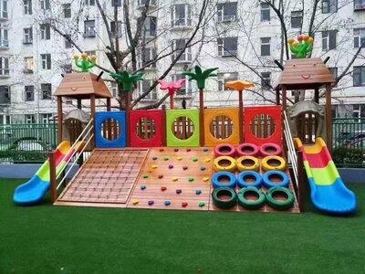 幼兒園戶外進(jìn)口木質(zhì)攀爬架 兒童大型木制滑梯組合