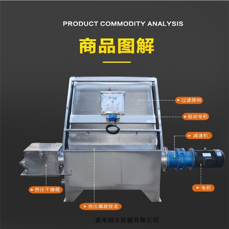 武強縣固液脫水機 糞污擠干機 潤豐污糞擠水機