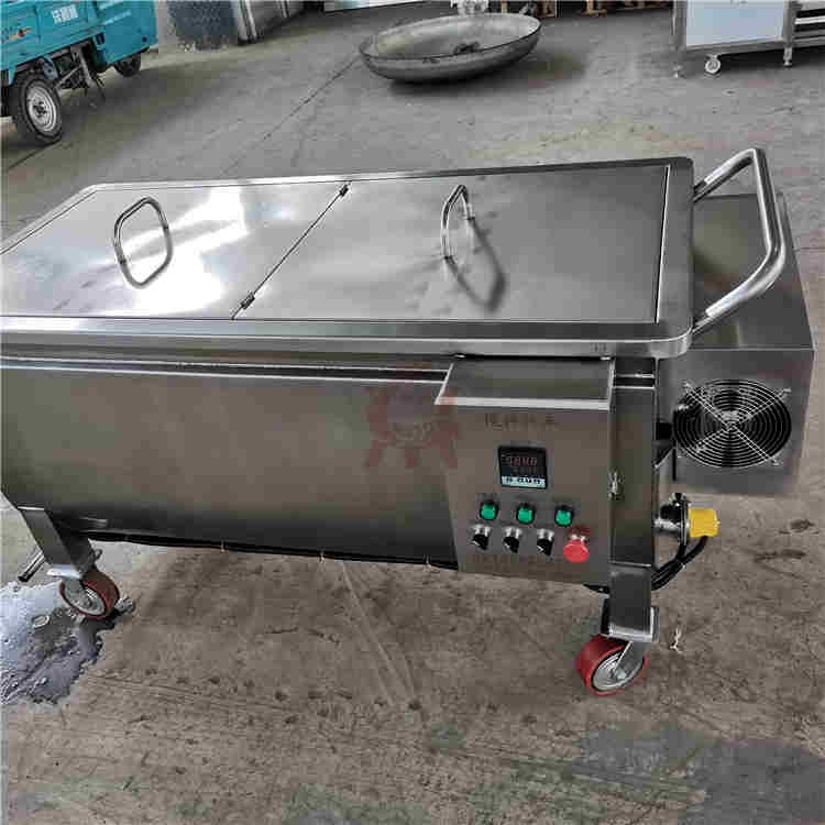 火鍋底料醬料不銹鋼電加熱保溫移動(dòng)周轉(zhuǎn)料車(chē) 廠家供應(yīng)食品攪拌料車(chē)