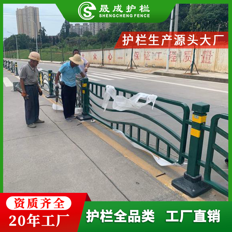 甲型護欄廠家 ?？诎私侵姓o欄 墨綠色欄桿價格