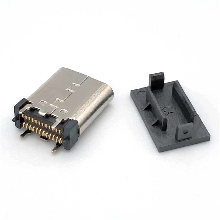 TYPEC 3.1母座24P立式貼片9.310.5 四腳插板 帶蓋編帶