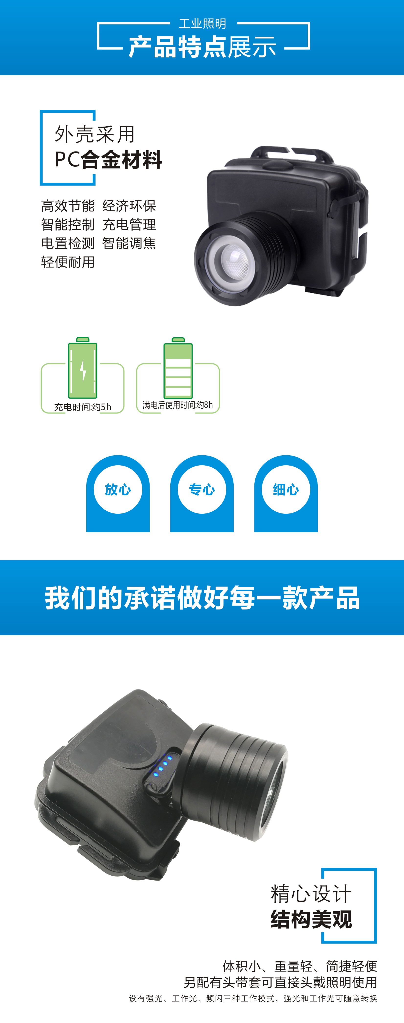 微型防爆頭燈調(diào)焦鏡頭伸縮BOS6117A-3W潤(rùn)光照明
