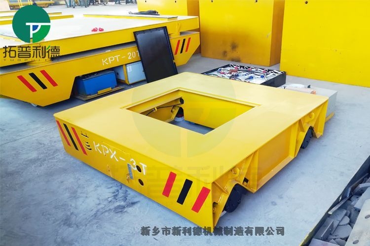 廠區(qū)大噸位轉(zhuǎn)彎型電動平車 蓄電池軌道平車
