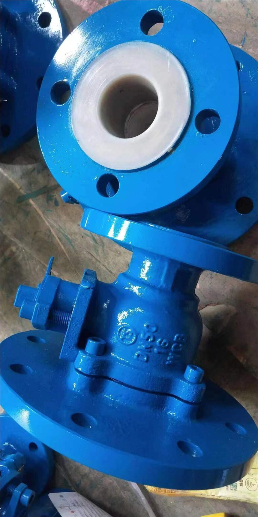氣動不銹鋼法蘭球閥，  氣動襯氟球閥Q641F46