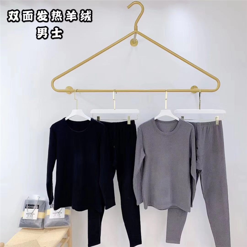 CK男士雙面發(fā)熱羊絨內(nèi)衣套裝，男士秋冬款保暖內(nèi)衣套裝