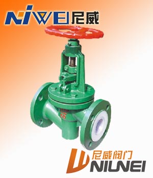 J41F4襯氟截止閥，法蘭式截止閥