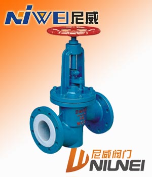 J41F46襯氟截止閥，法蘭式截止閥