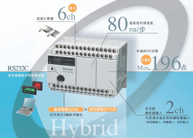 配合有晶體管和繼電器輸出的混合、低成本的小型PLC AFPX-C40RT0A