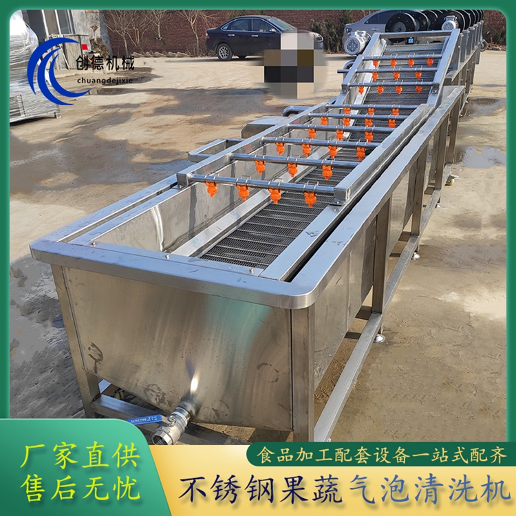 噴淋式蔬菜清洗設備不銹鋼洗菜機菠菜油麥菜氣泡清洗機