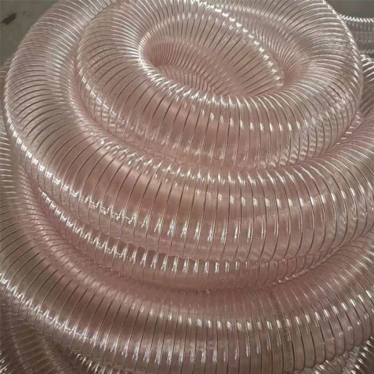 瑞奧透明波紋管耐磨吸塵管鍍銅鋼絲pu軟管雕刻機專用管