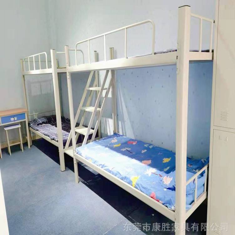 鋼制宿舍連體雙層床踏板樓梯衣柜連體床組合員工宿舍床