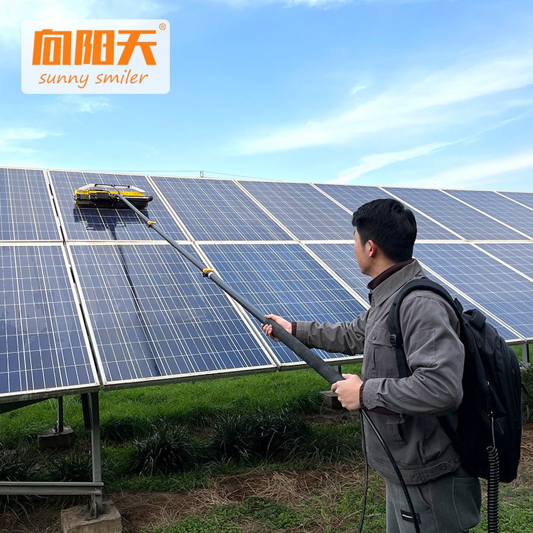 太陽能板手持電動清洗滾刷光伏電站清洗機(jī)器人光伏板清洗機(jī)工具