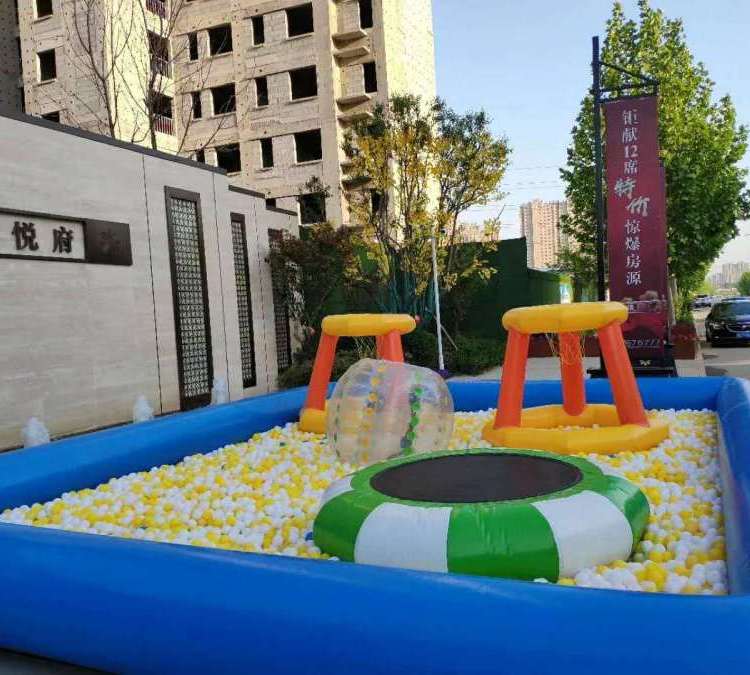 兒童充氣沙池波波球池組合雙層海洋球池擺攤滑梯組合球池兒童樂園
