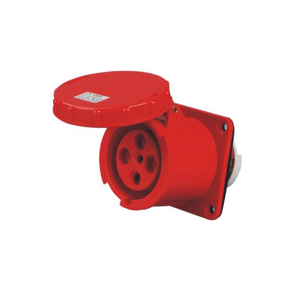 銘品電器63A暗裝直座，工業(yè)插頭插座，防水工業(yè)插座，IP67防護(hù)等級(jí)戶(hù)外使用30℃環(huán)境