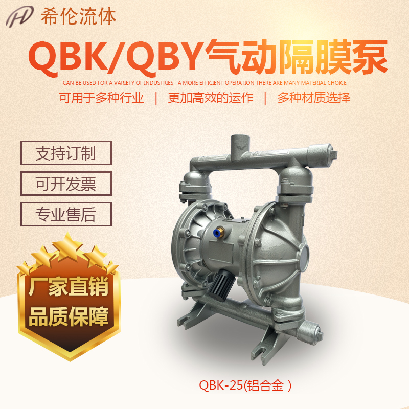 QBK-25L鋁合金氣動隔膜泵配氯丁膜片抽膠水輸送泵氣動泵
