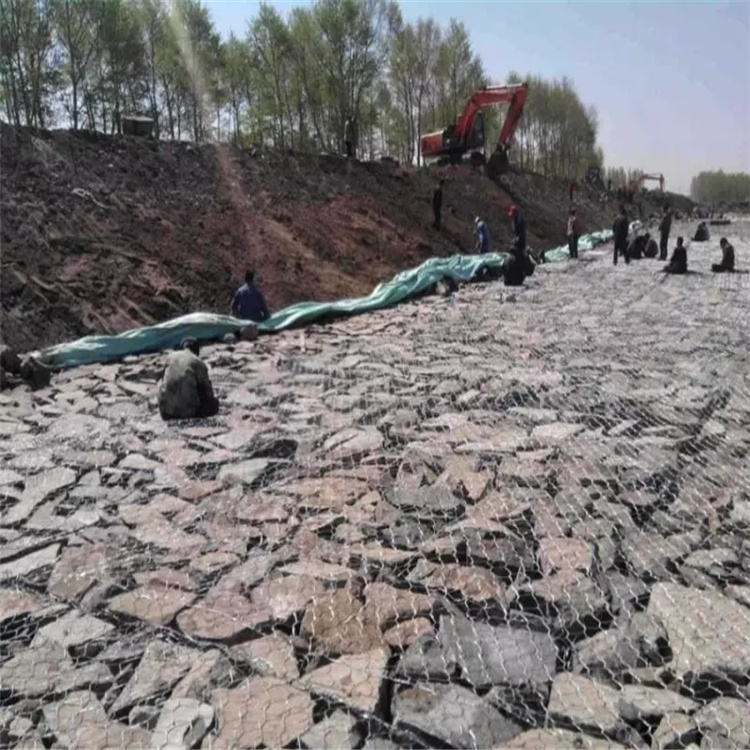 華神鍍鋅石籠網水利防汛河道雷諾護墊石籠擋墻護坡格賓網