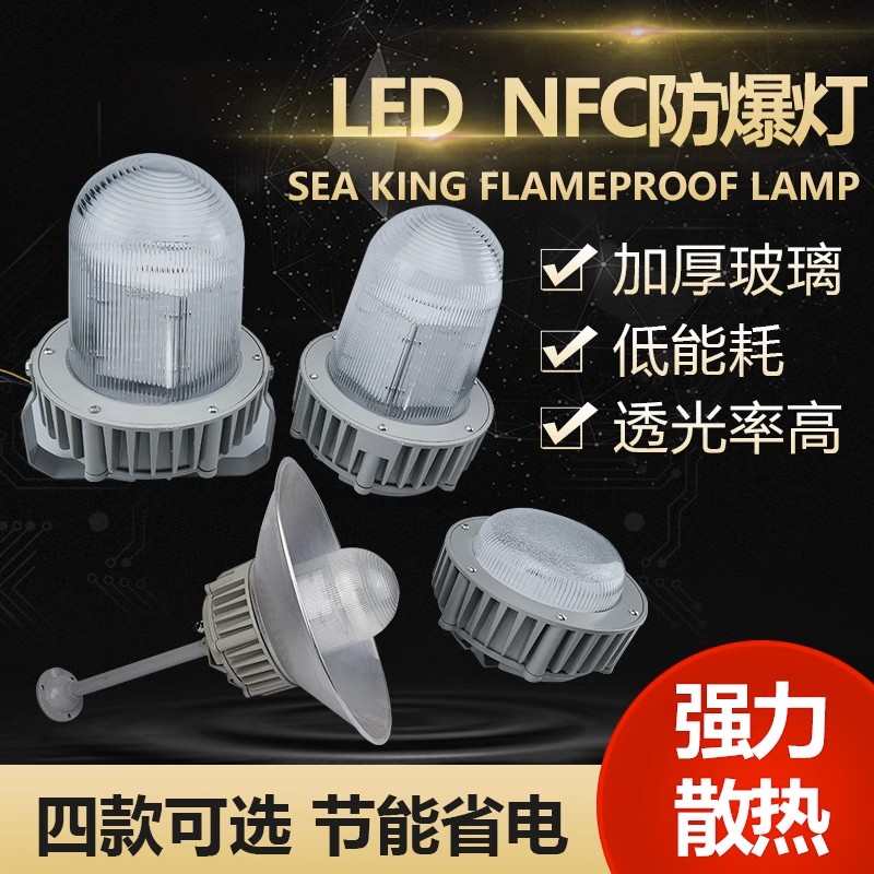 LED三防平臺燈NFC9180璧燈工廠彎燈電廠護欄式防爆燈2.5米立桿燈