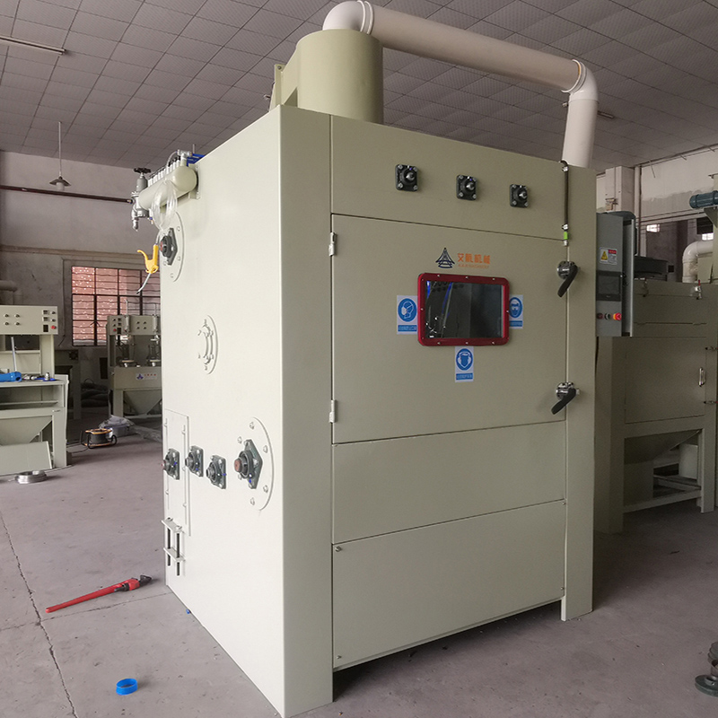 廚具握把清理表面毛刺毛邊磨砂防滑電鍍前處理履帶式自動噴砂機