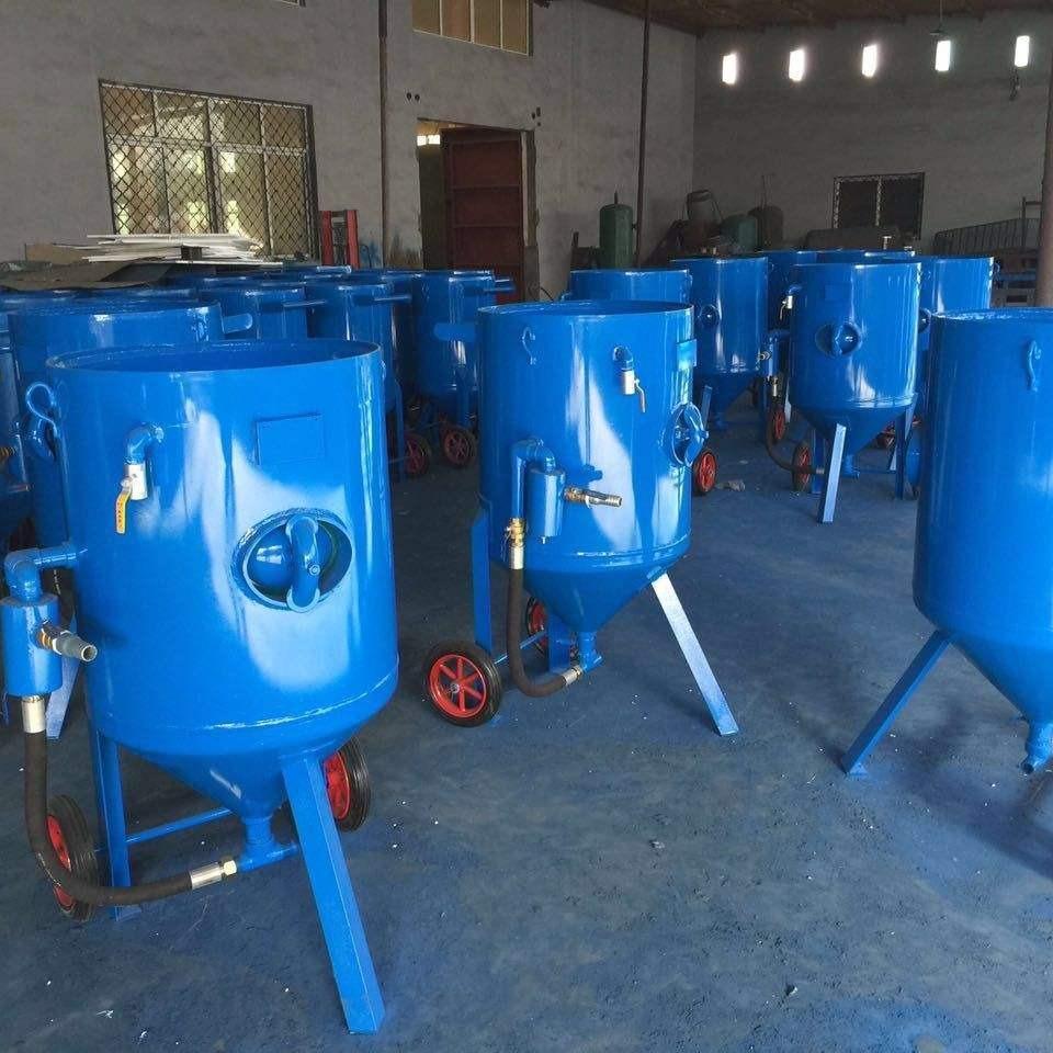 百洲BZ-600大型鋼管噴砂機船舶打砂機鋼板高壓移動除銹噴砂罐