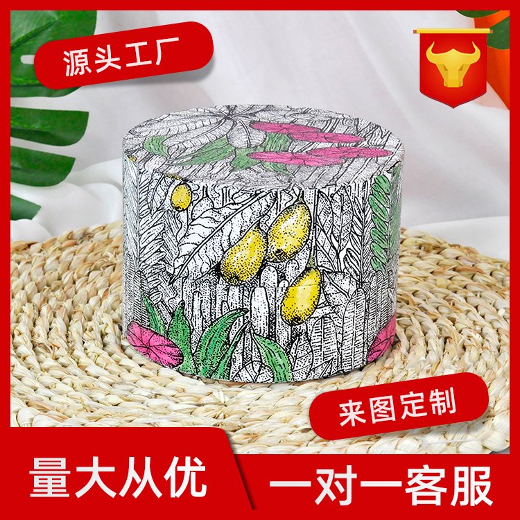 設(shè)計(jì)款天地蓋包裝紙盒素描感花卉印刷圖案紙筒包裝盒軍興溢美
