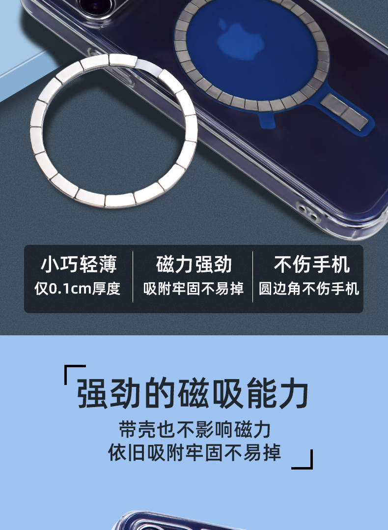 無線充磁鐵現(xiàn)貨蘋果12\/13\/14magsafe磁鐵車載支架磁吸